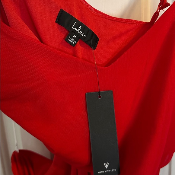 Lulu's Red Ruched Cutout Dress - Picture 2 of 5